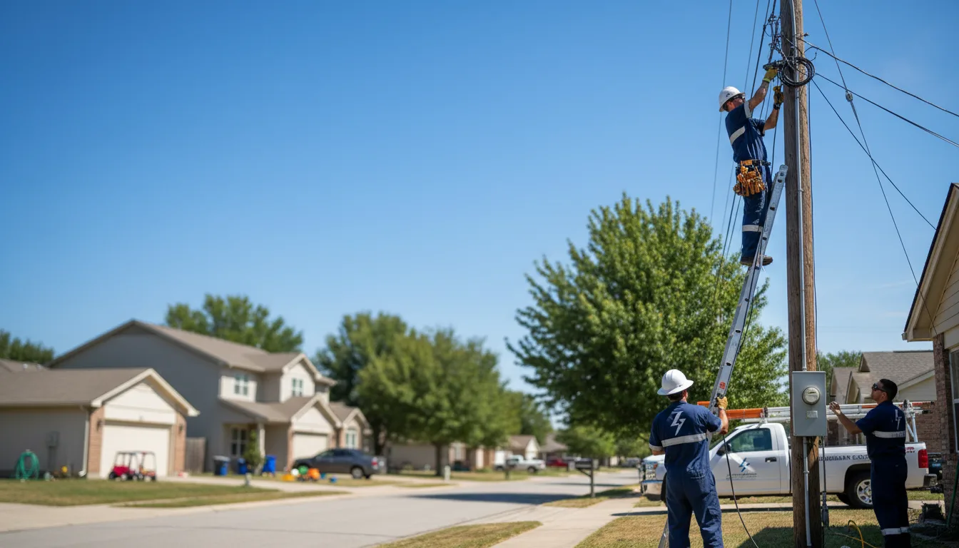 Residential electrician providing installation services in Bradley, OK